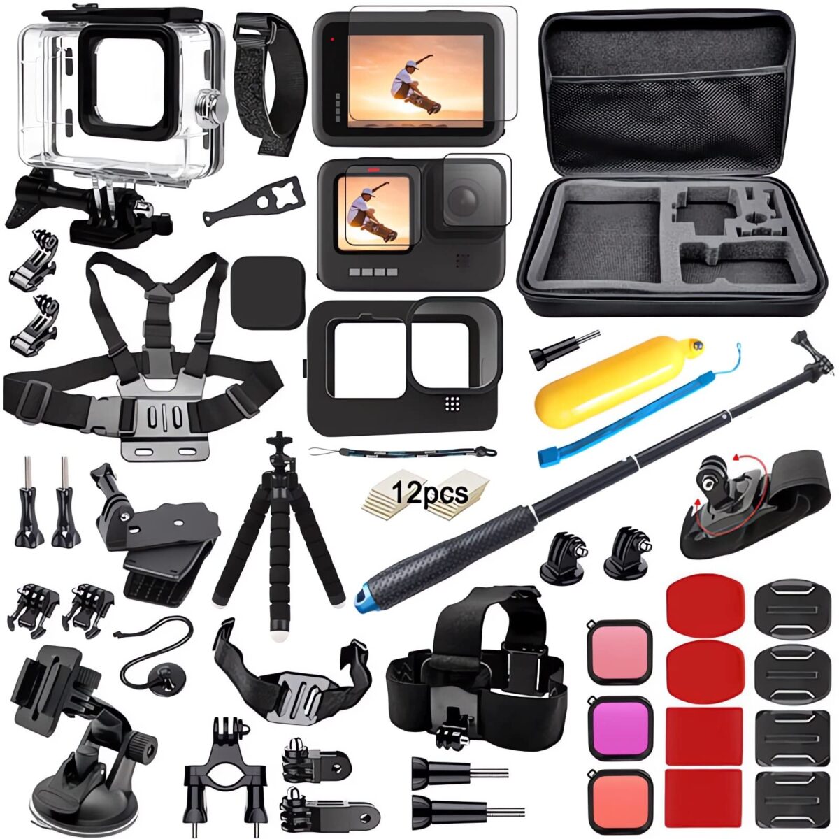 Action Camera Frontale Da Testa Con Luce – 1080P, Sensore Gestuale, Angolo Regolabile 45° E Batteria 1000mAh